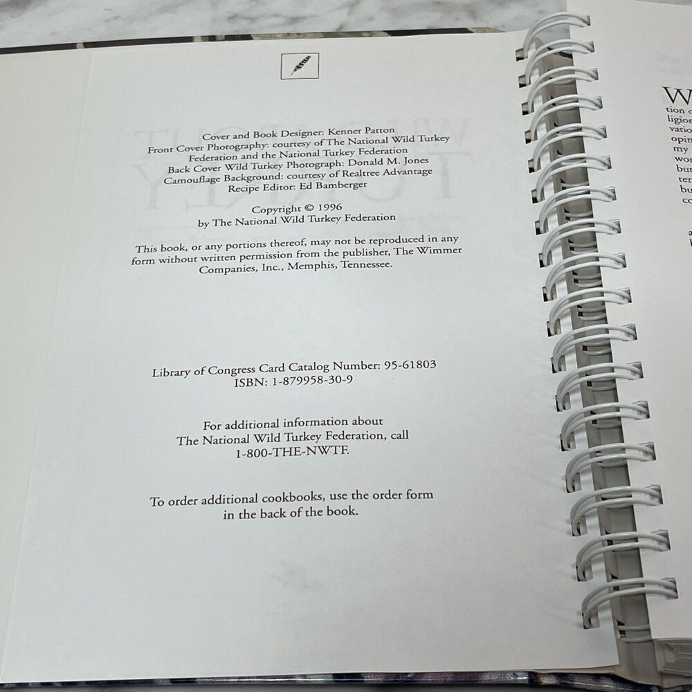 Wild about Turkey Cookbook by National Wild Turkey Federation 1996 Hardcover - Picture 4 of 12